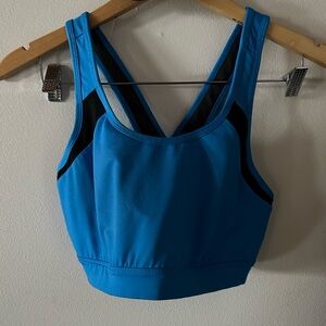 Blue Size L Tek Gear Cross Back Sports Bra